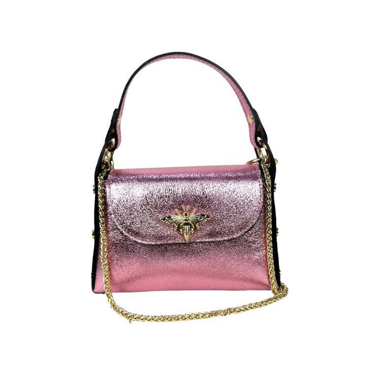 Metallic Leather Bag w/ Studs Bee: Money