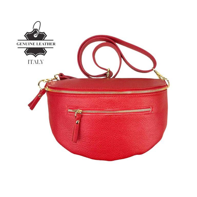 Italian Leather Waist Bag: Bronze