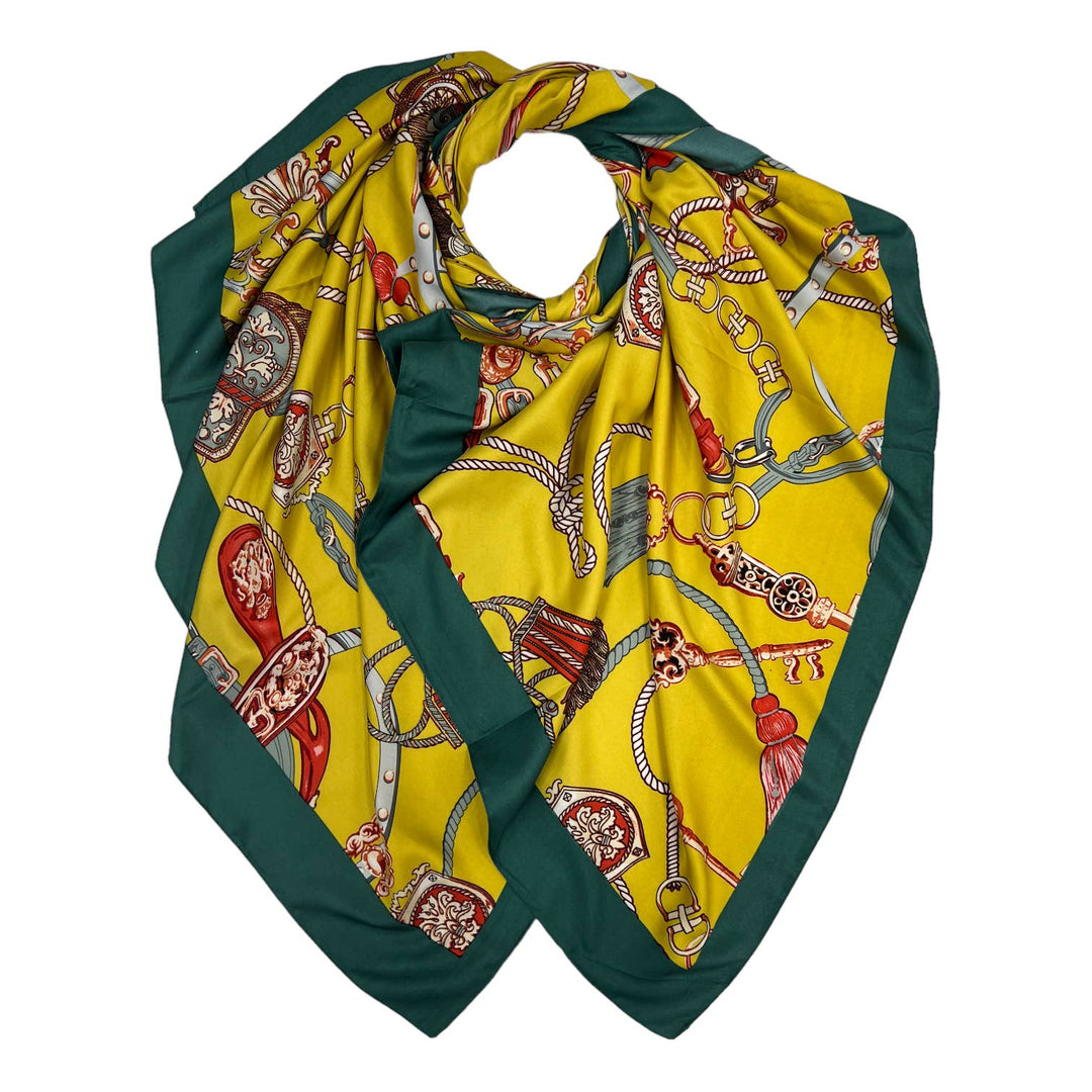 Horse bits long scarf: Cream