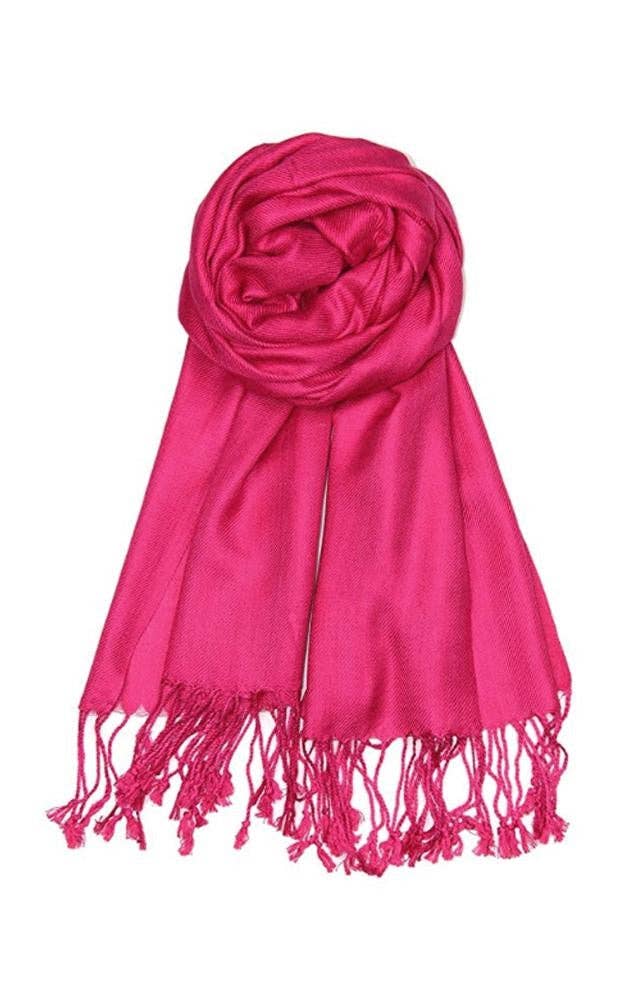 Hot Pink Color Fashion Pashmina Shawl Scarf