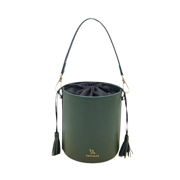 Leather bucket bag, Made in Italy,112613: Blk