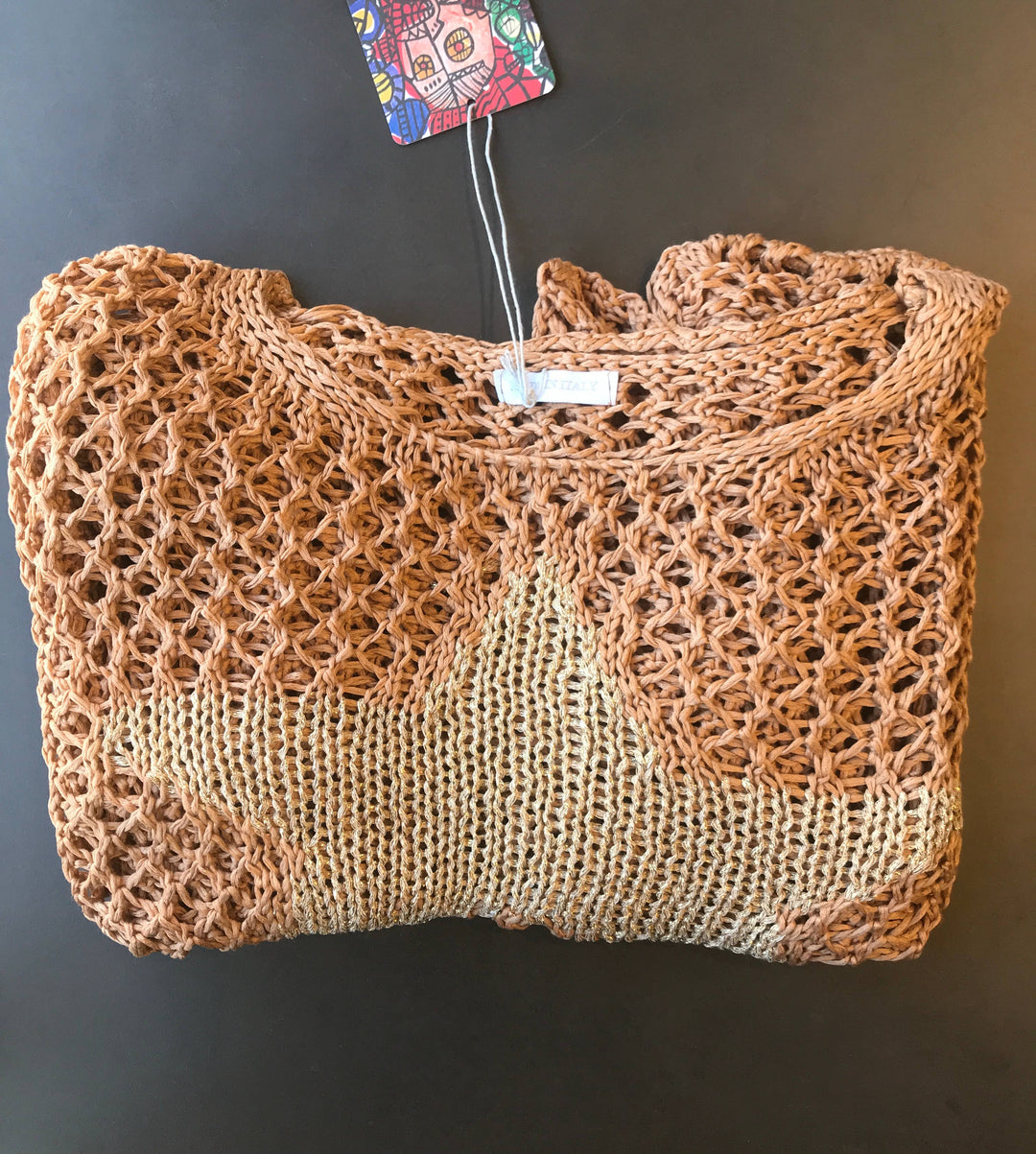 Cotton knit sweater star 100% cotton: Persimmon
