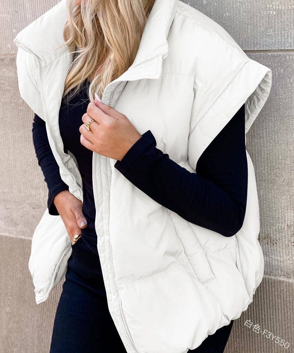 Puffer vest: Black / L