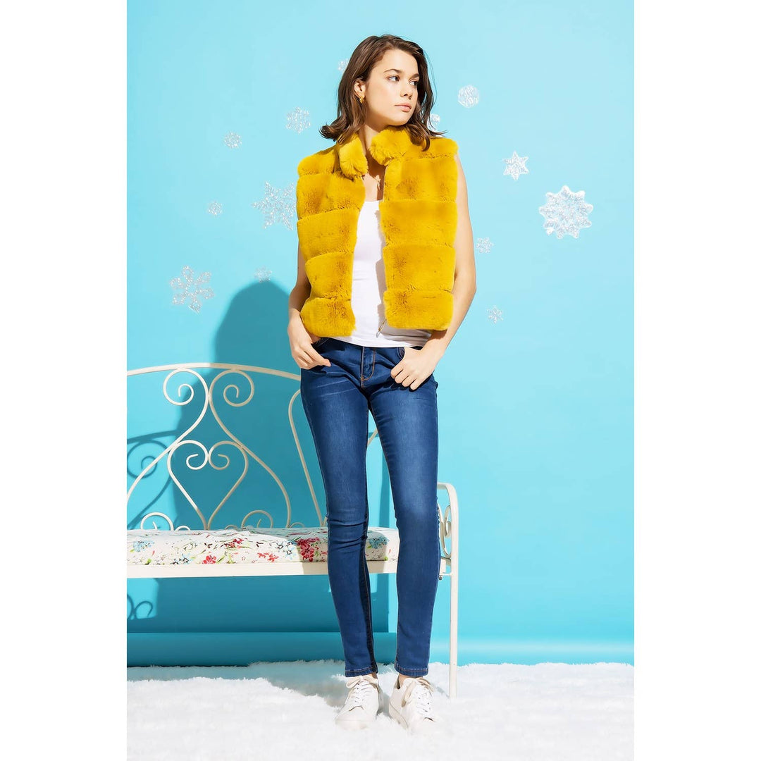 SHORT FUR ZIP VEST/ SM
