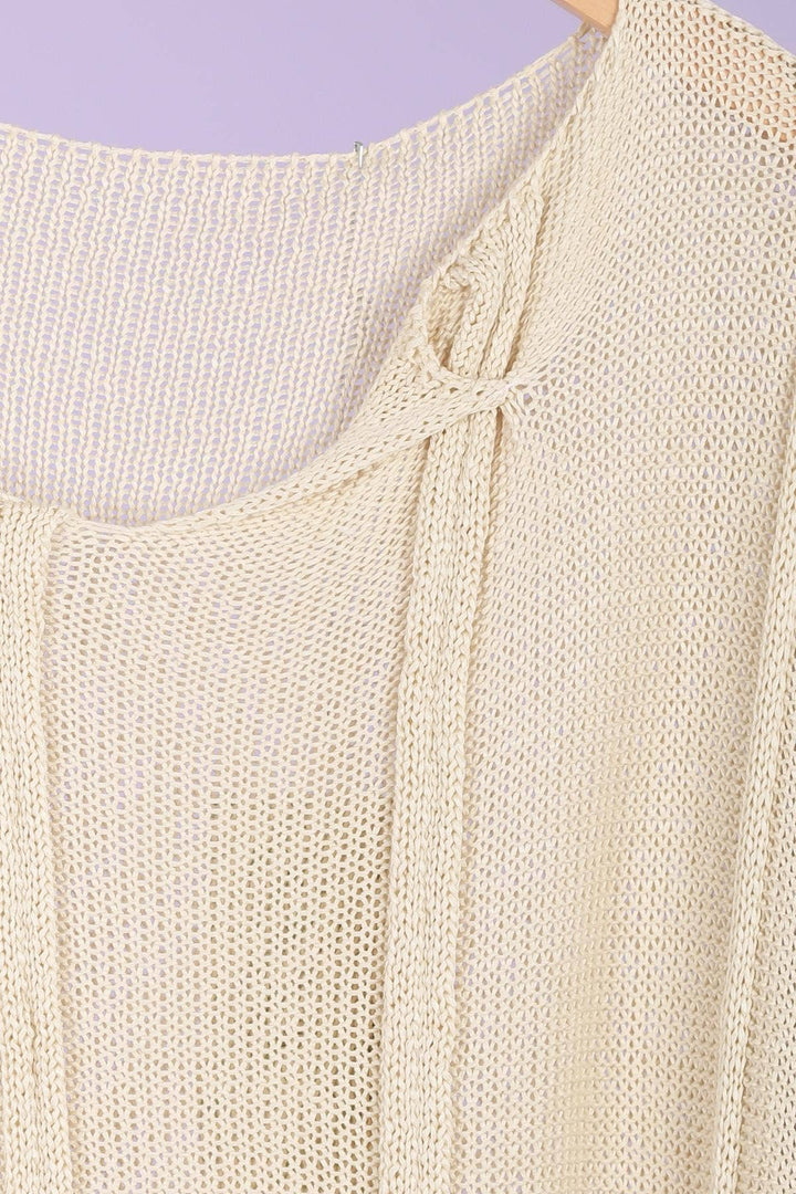 61113 100% COTTON SWEATER: Beige