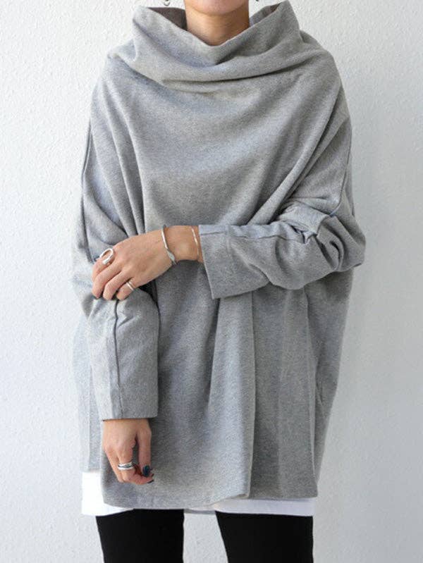 Black&Gray Oversize T-Shirt: GRAY / L