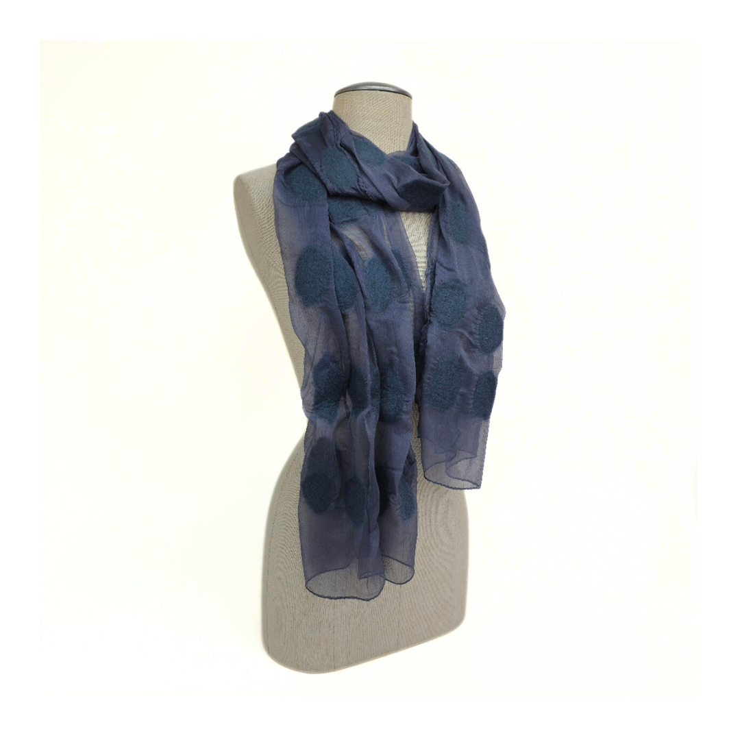 Polka Dotted Felt Soft Scarf