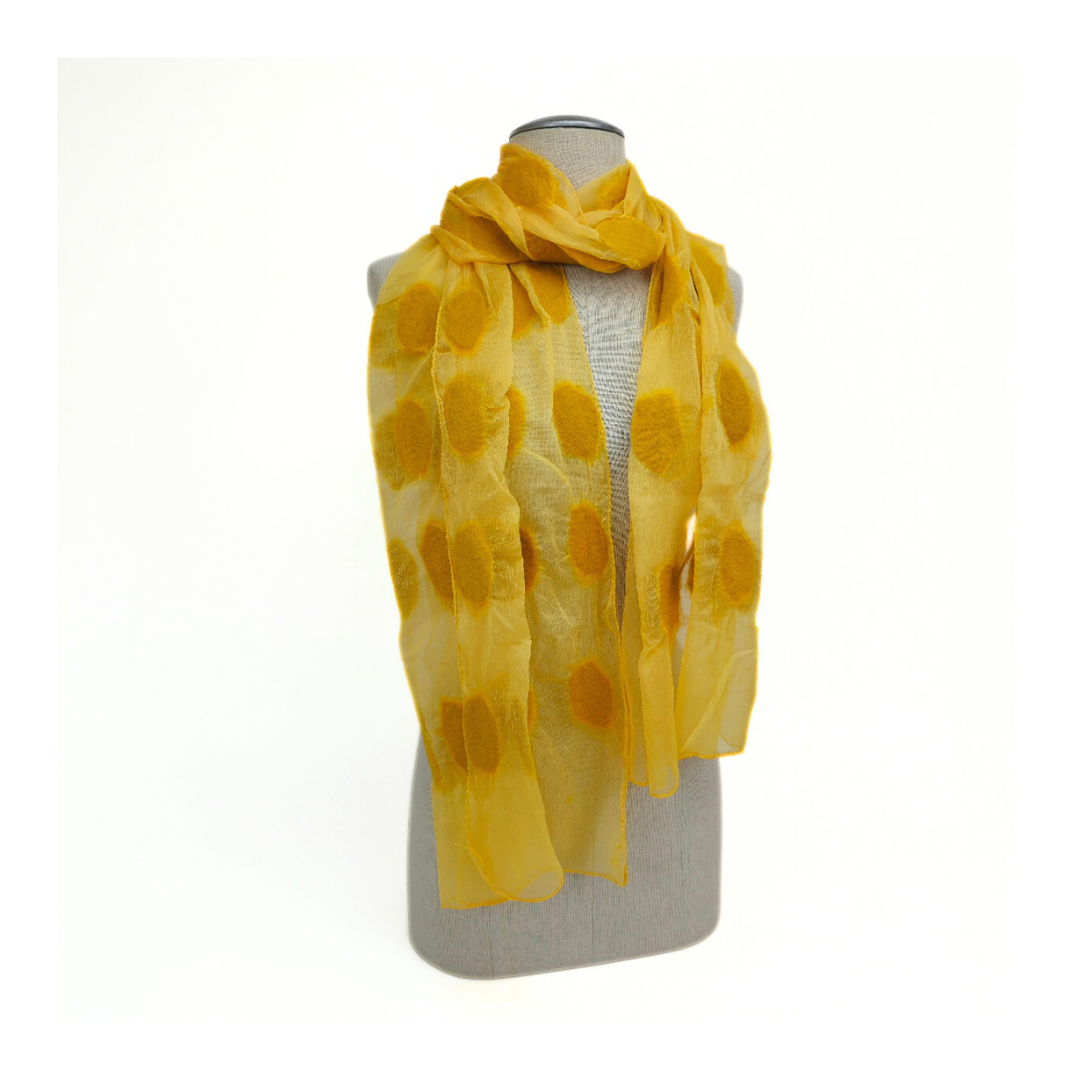 Polka Dotted Felt Soft Scarf