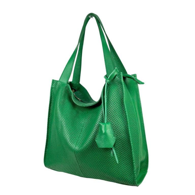 Leather Shopper Bag : Orange