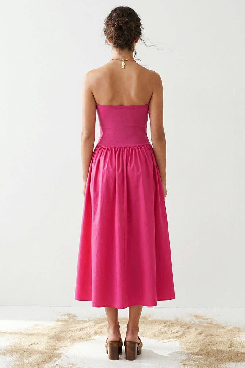 Strapless Maxi Dress: Black / L