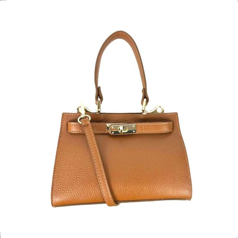 Women's Italian Leather Bag: Navy blue