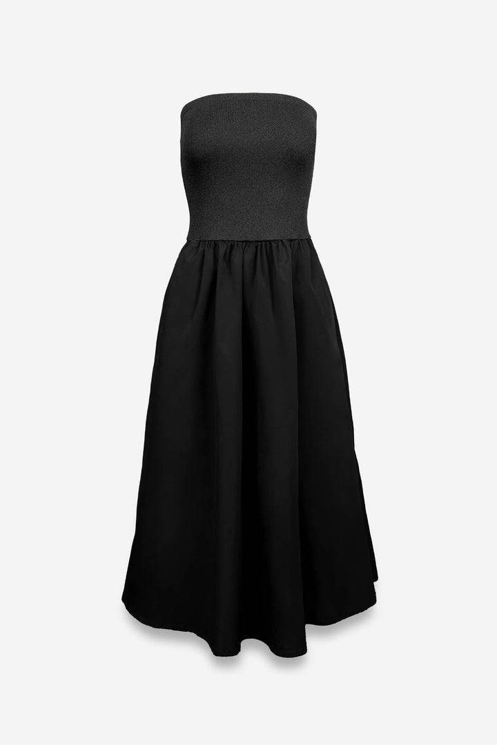 Strapless Maxi Dress: Black / M