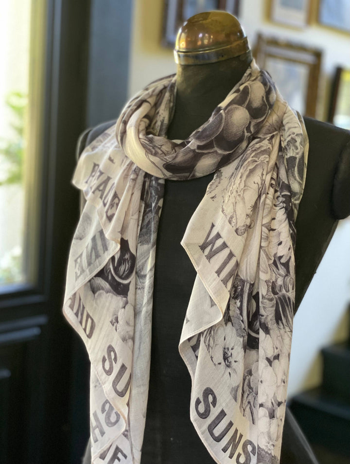 Peace Wine & Sunshine Printed Bamboo Scarf