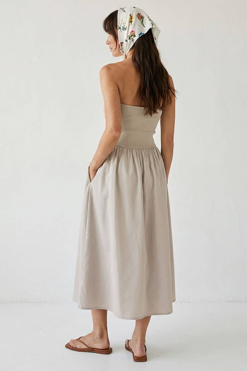 Strapless Maxi Dress: Black / L