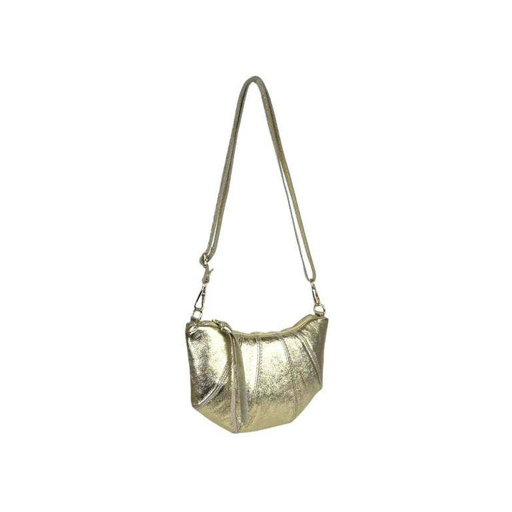 Leather Shoulder Bag 1/2 Moon: Silver