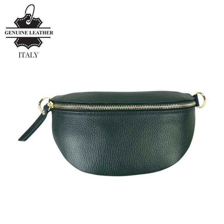 Italian Leather Waist Bag: Orange