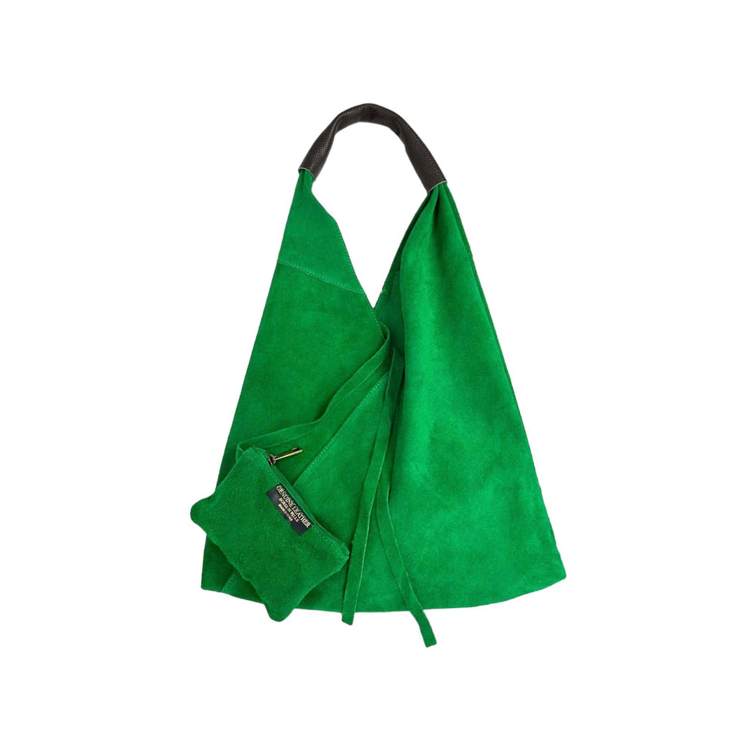 Suede Leather Shoulder Bag: Yellow
