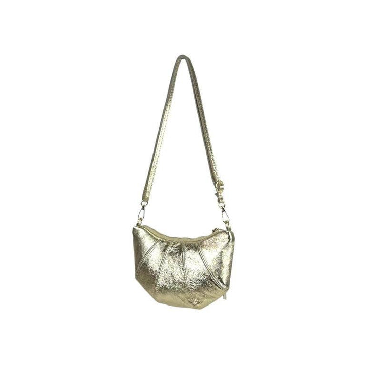 Leather Shoulder Bag 1/2 Moon: Silver