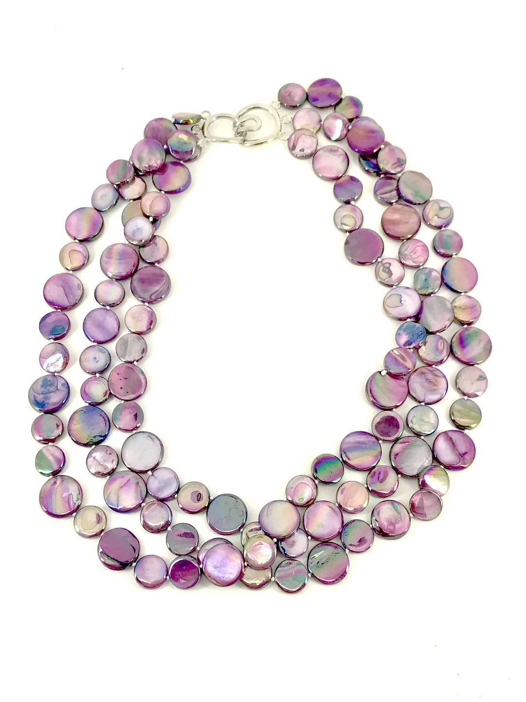 Sea Lily - 252021 - Purple 3 Strand MOP Necklace