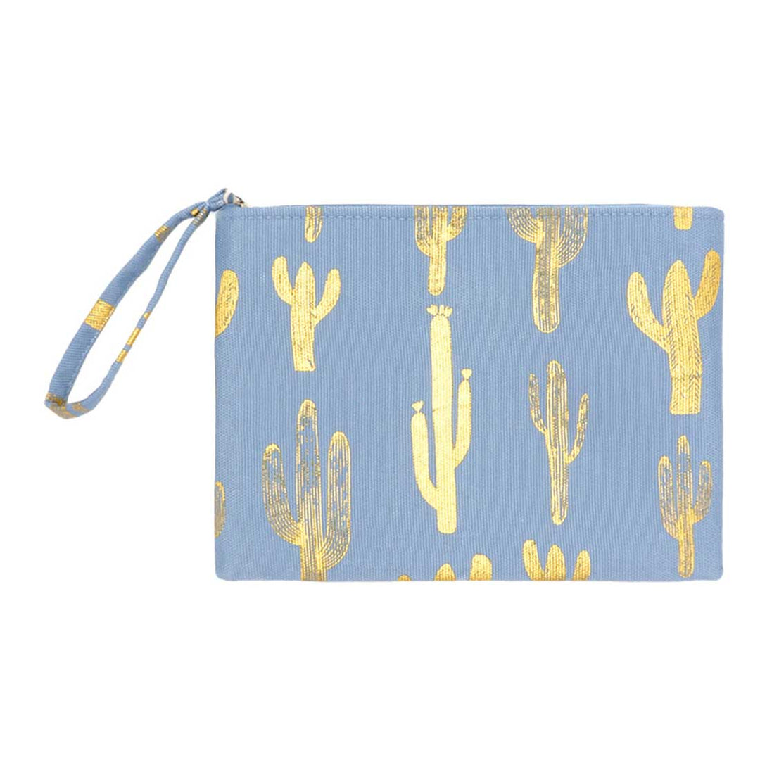 Madeline Love - Metallic Cactus Patterned Pouch Clutch Bag