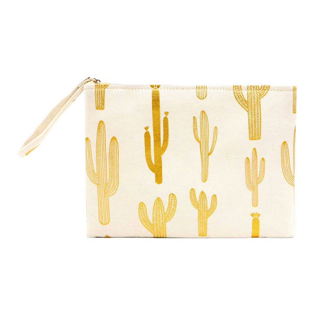 Madeline Love - Metallic Cactus Patterned Pouch Clutch Bag