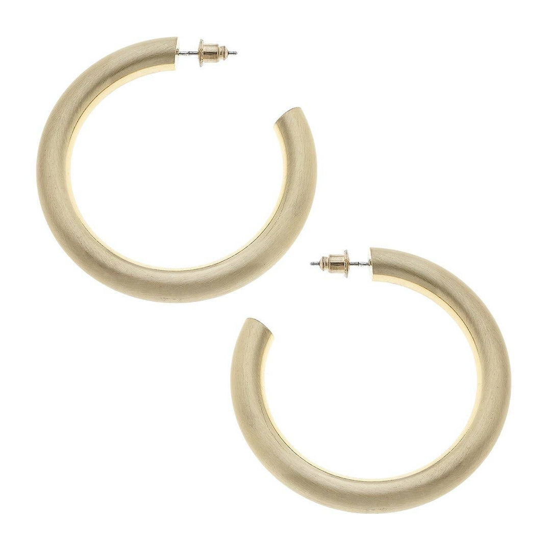 CANVAS Style - Isla Hoop Earrings in Satin Gold