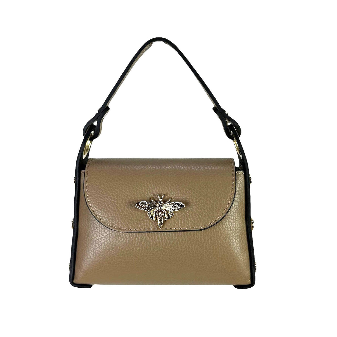Bolso Compacto Piel de Grano Mujer con Diseño de Abeja. B2B