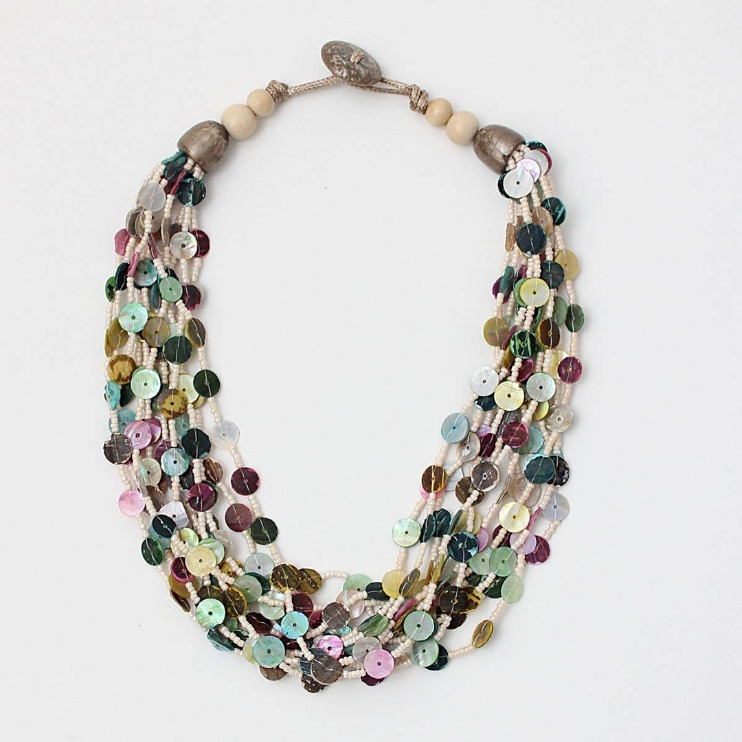 Multi Strand Iridescent Celine Necklace