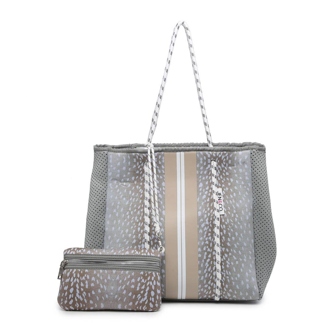 Jen & Co.  M2011STRP Meribella Printed/Striped Neoprene Tote