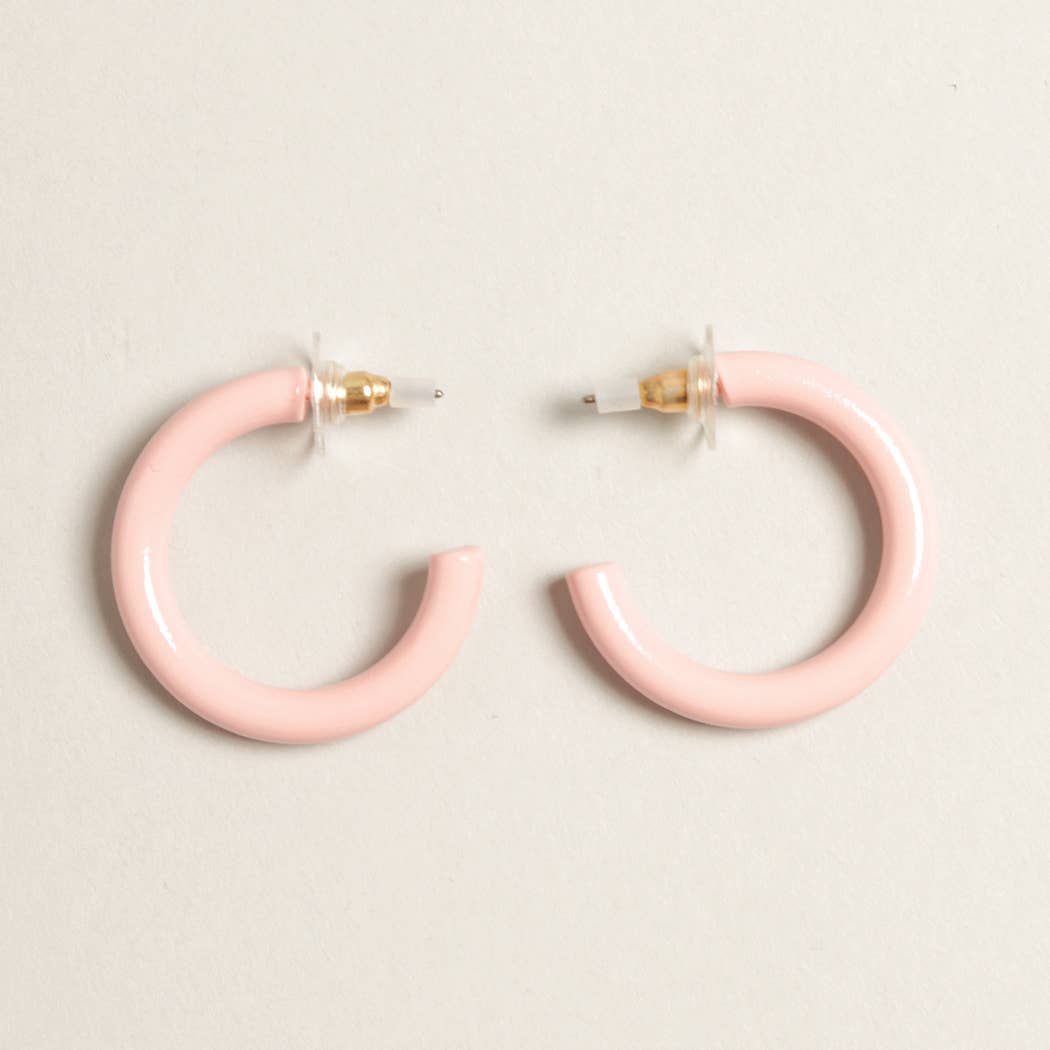 Hoop Post Earring / PINK