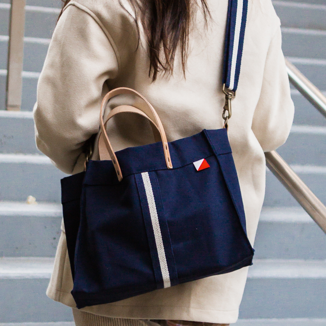 ShoreBags - Mini Box Tote Bag in Navy