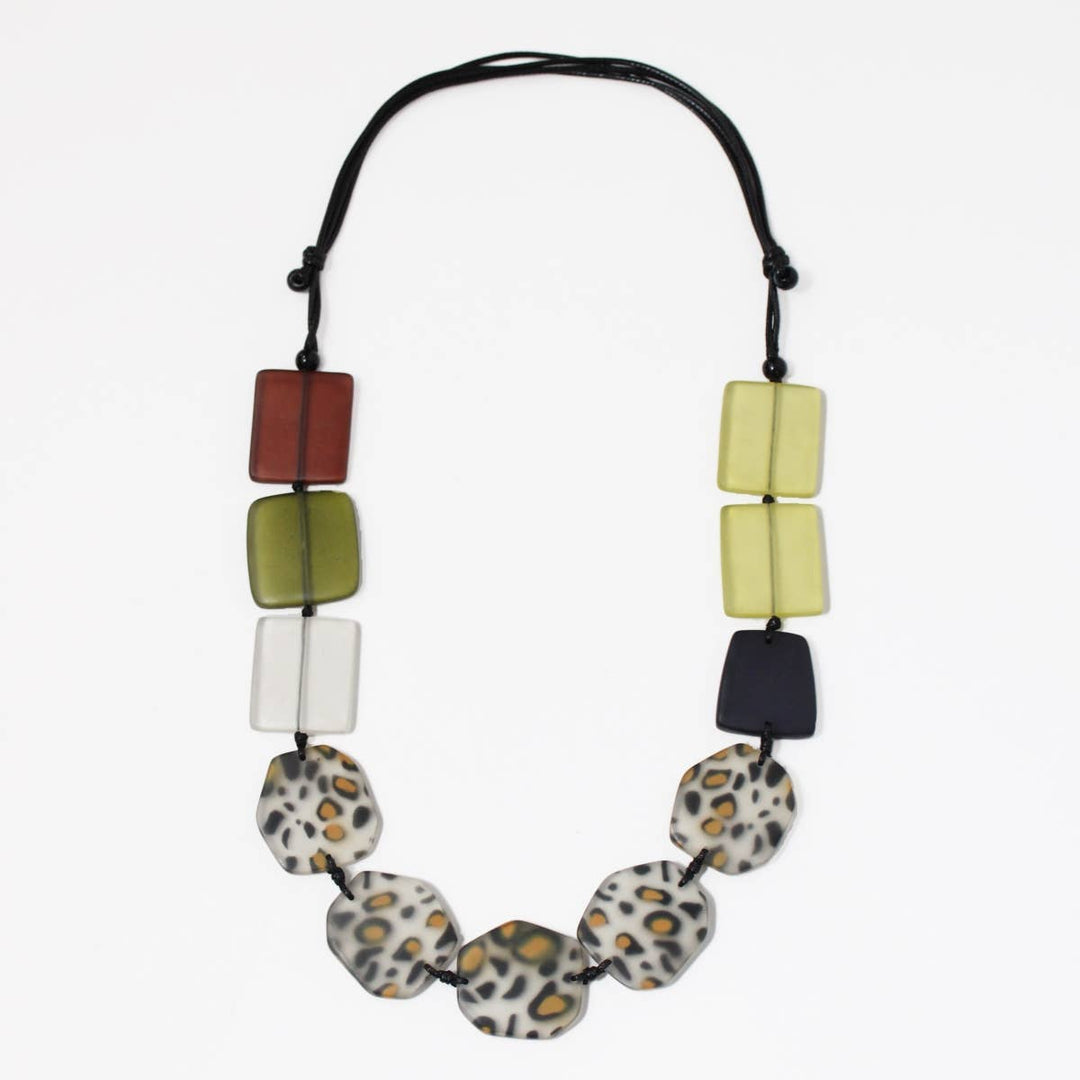 Neutral Tone Resin Malia Necklace