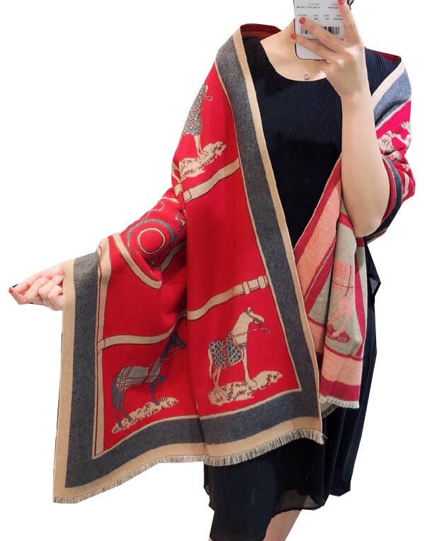 Winding River - Red Reversible Wrap – Gallop Collection