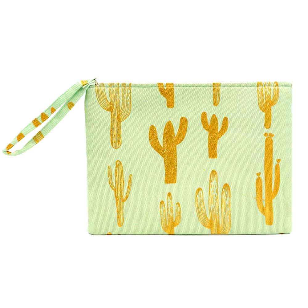 Madeline Love - Metallic Cactus Patterned Pouch Clutch Bag