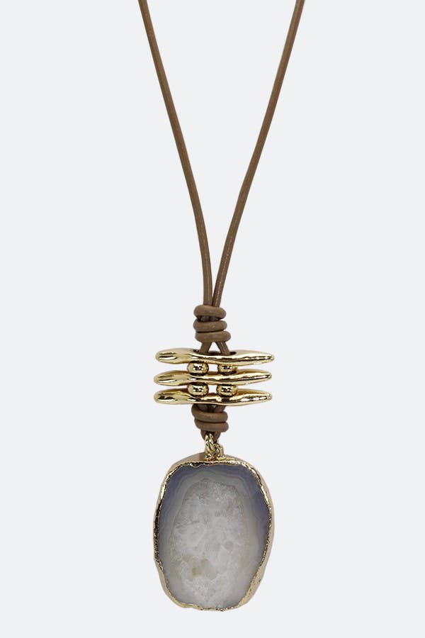 Natural Stone Charm Necklace