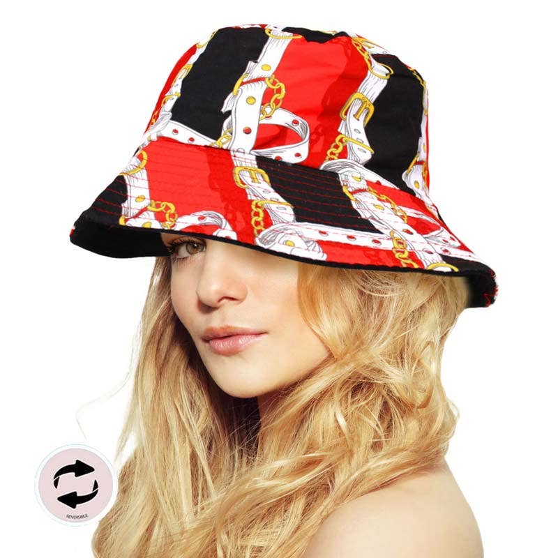 Madeline Love - Reversible Chain Patterned Bucket Hat
