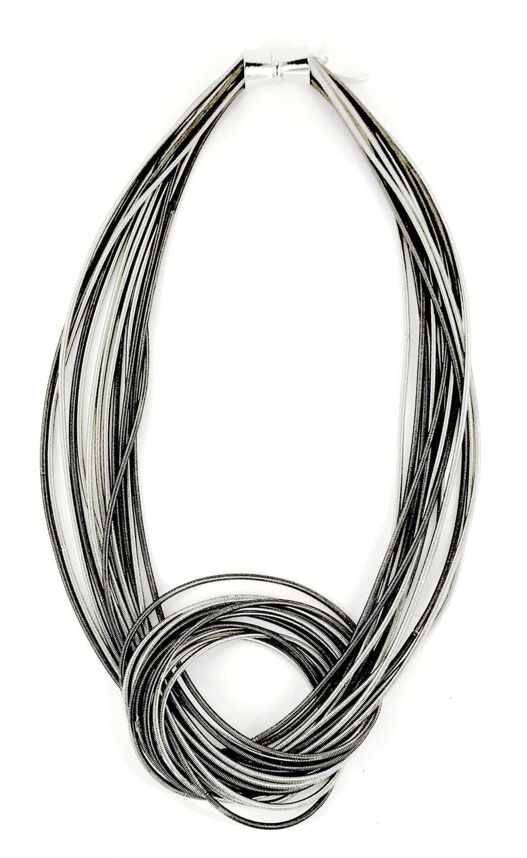 Sea Lily - 715 - Silver/Slate Mix Large Knot PW Necklace