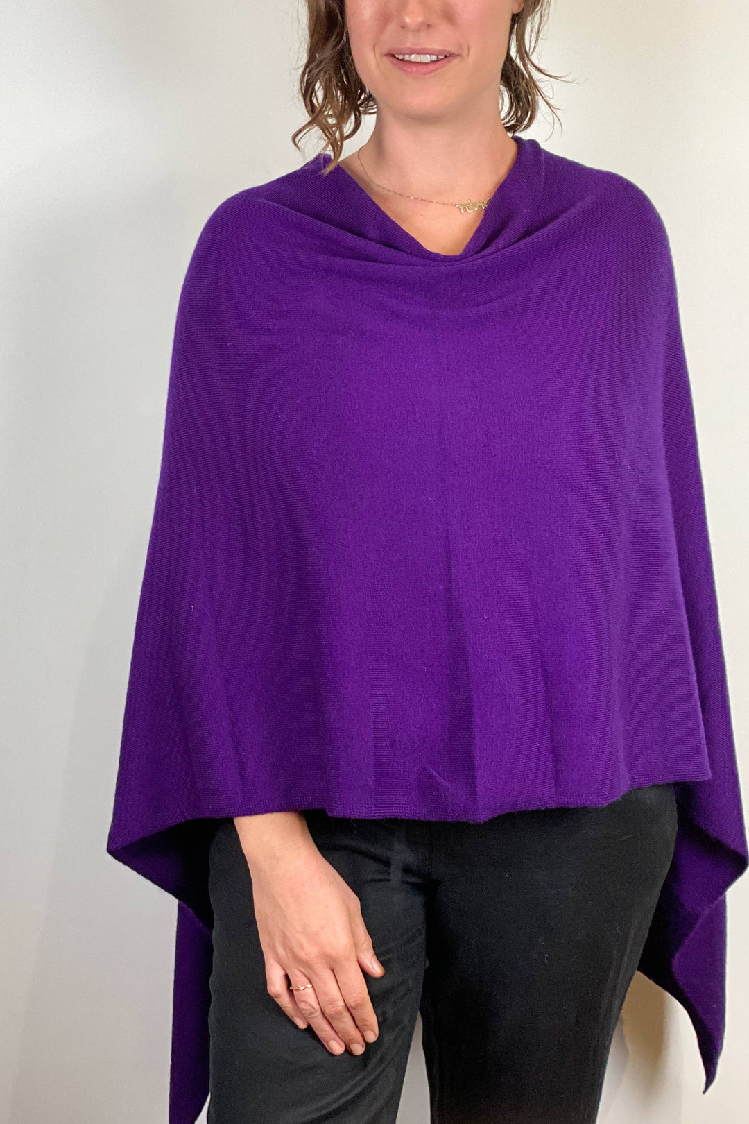 Cashmere Poncho Dark Purple