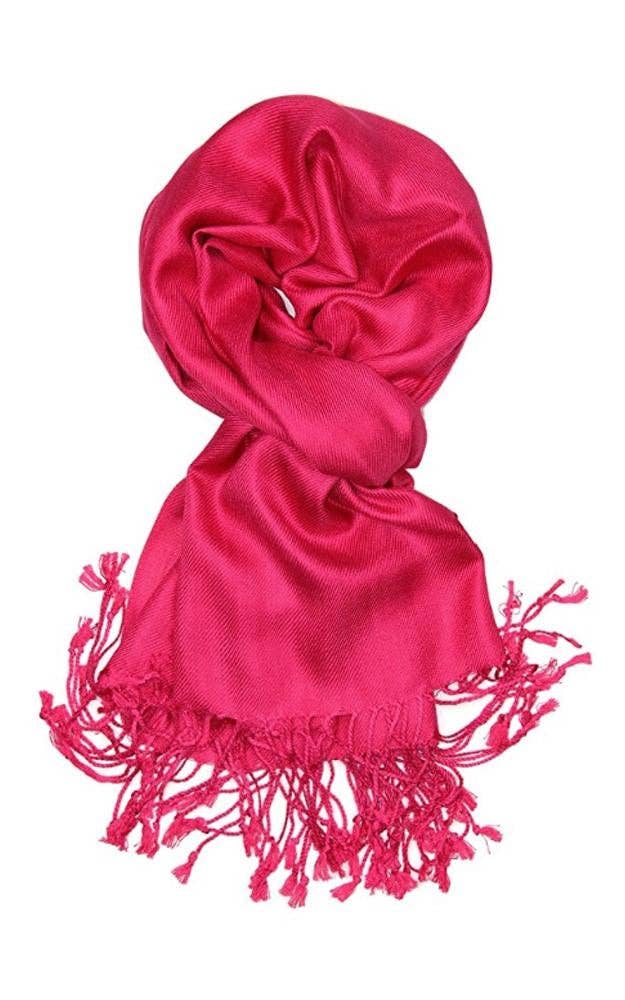 Hot Pink Color Fashion Pashmina Shawl Scarf
