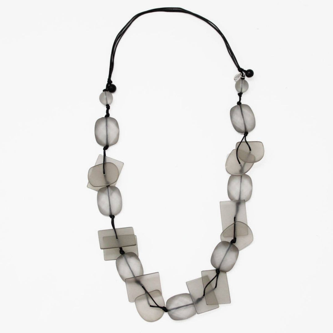 Grey Frosted Willow Statement Necklace