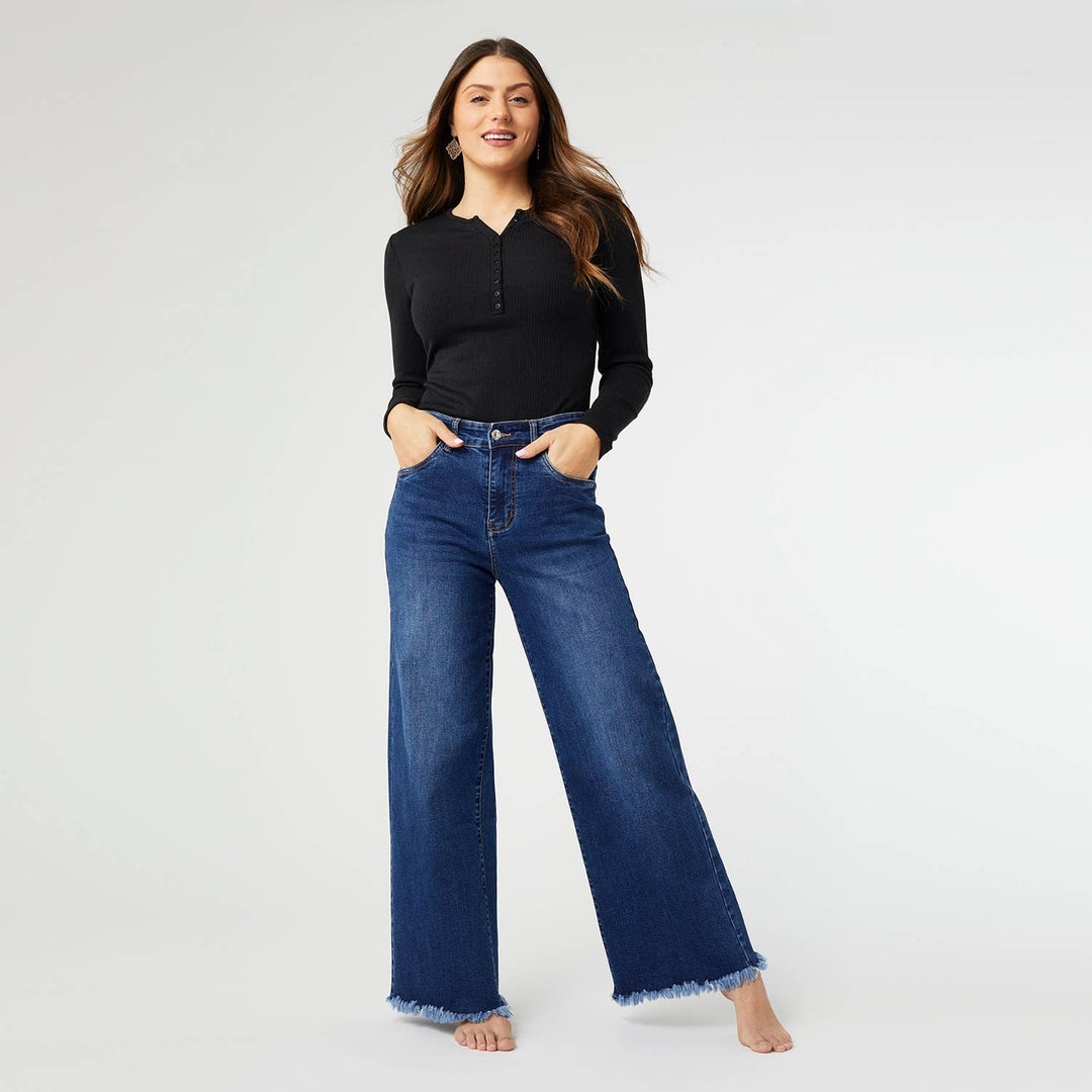 Wide Leg: M / Dark Denim
