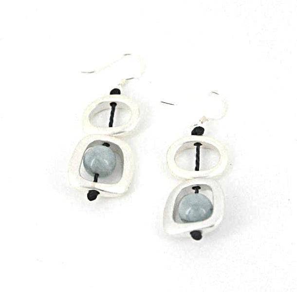 Sea Lily - 411E - Silver Geometric Earring