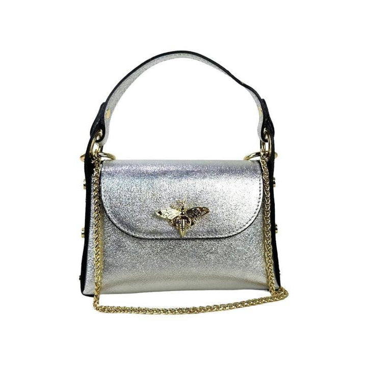Metallic Leather Bag w/ Studs Bee: Money