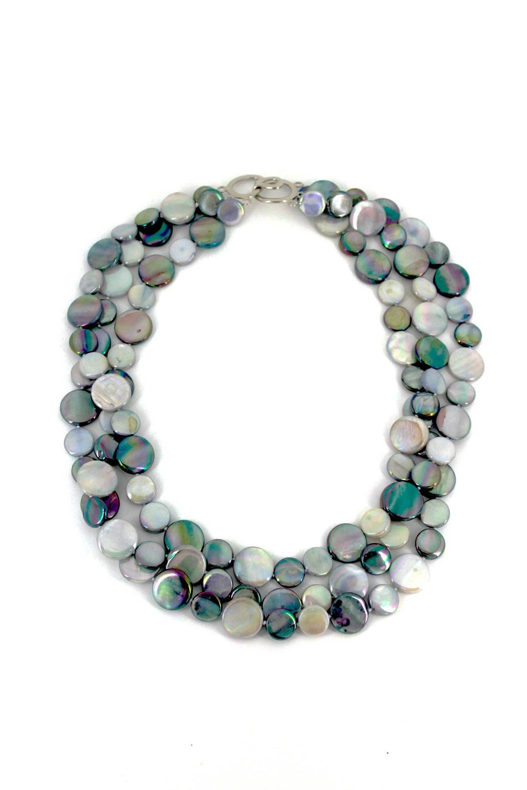 Silver/Gray 3 Strand MOP Necklace