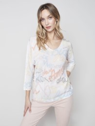 C2219 SOLID COTTON V NK SWEATER