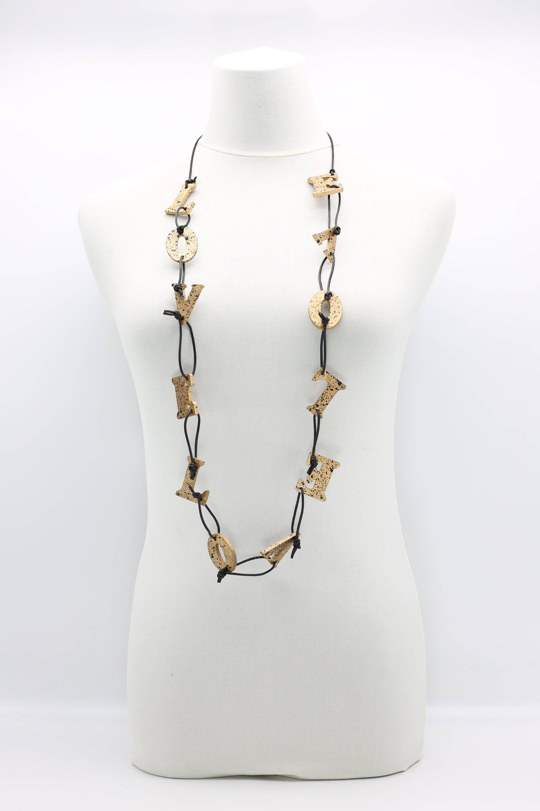 Jianhui London - Big LOVE on Leatherette Chain Necklace - Hand-painted