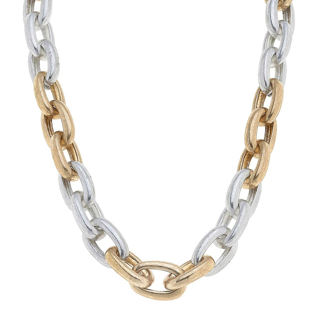 Chi Chain Link Necklace in Mixed Metals