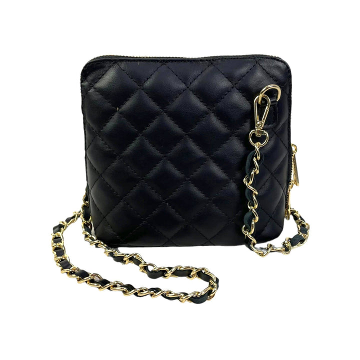 Compact Leather Bag: Black