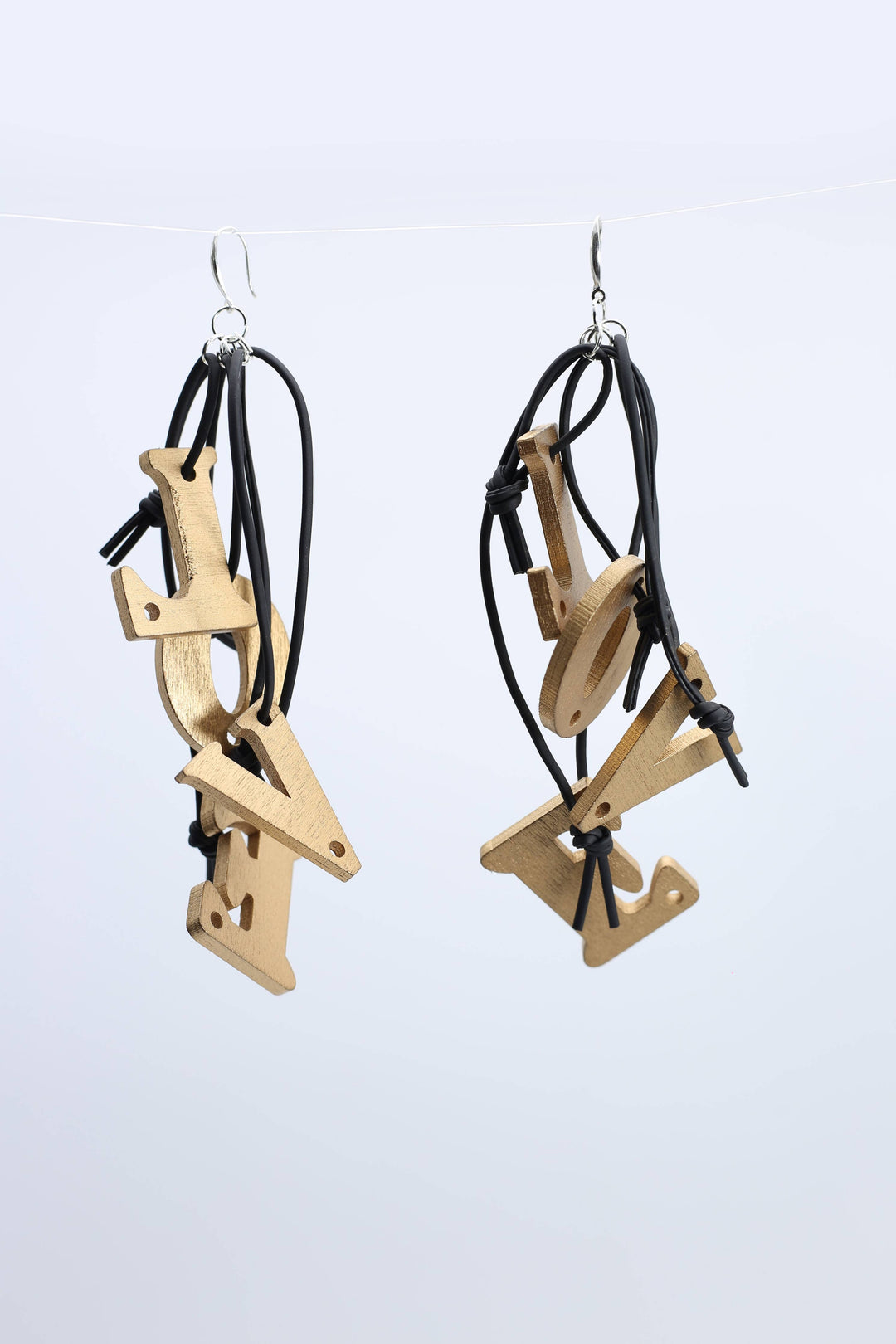 Jianhui London - Big LOVE on Leatherette Earrings