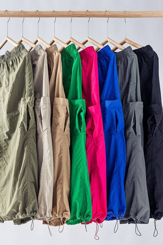 TOGGLE WAISTBAND CARGO POCKET SKIRT